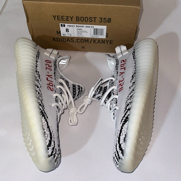 Adidas Yeezy Boost 350 V2 in Zebra - Black / Red - Picture 2 of 9